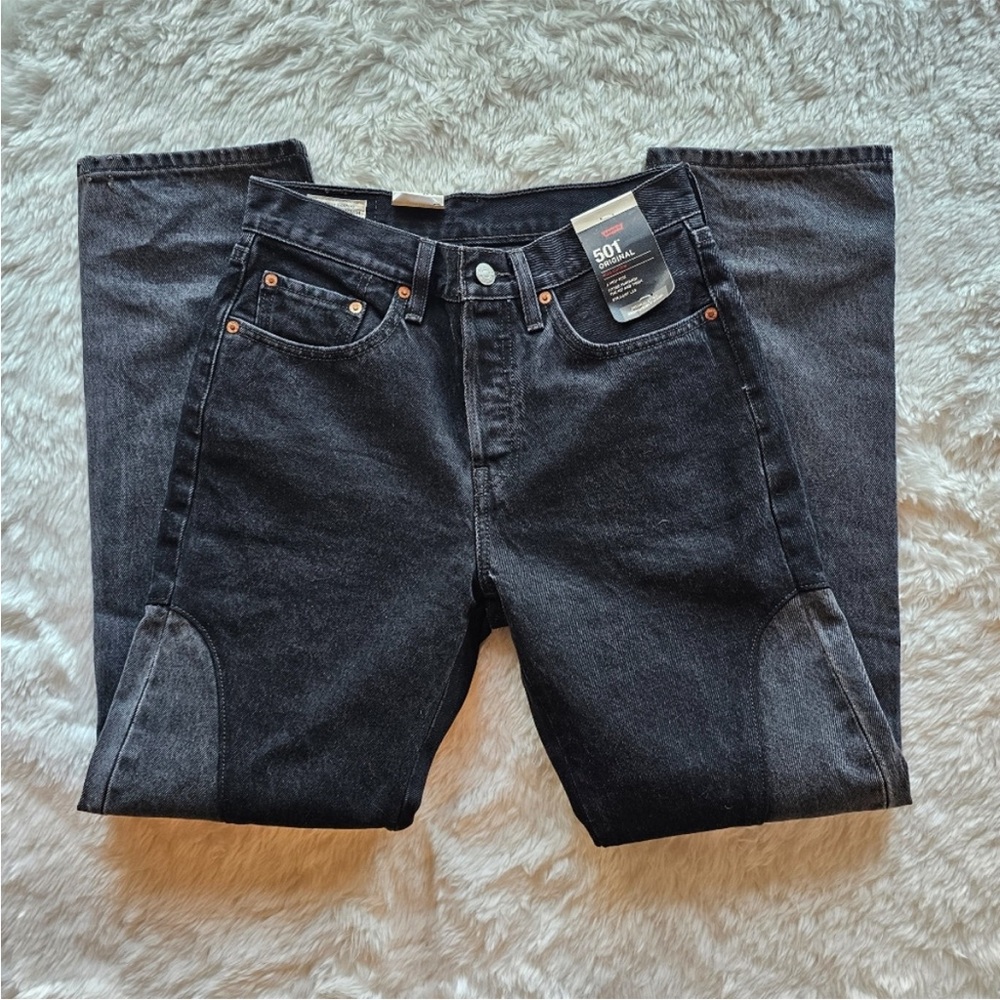 Levi’s premium Women’s 501 original. Off to the Ranch high rise chap jeans sz 27